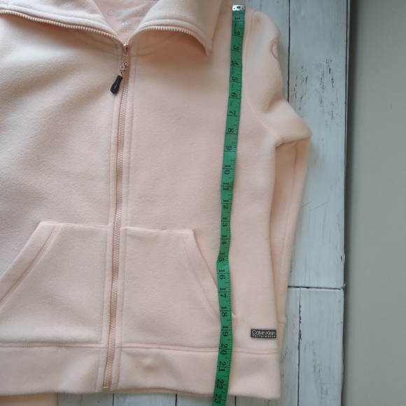 CALVIN KLEIN Performance Soft Fleece Pink Peach Full Zip Jacket Small - Picture 8 of 12
